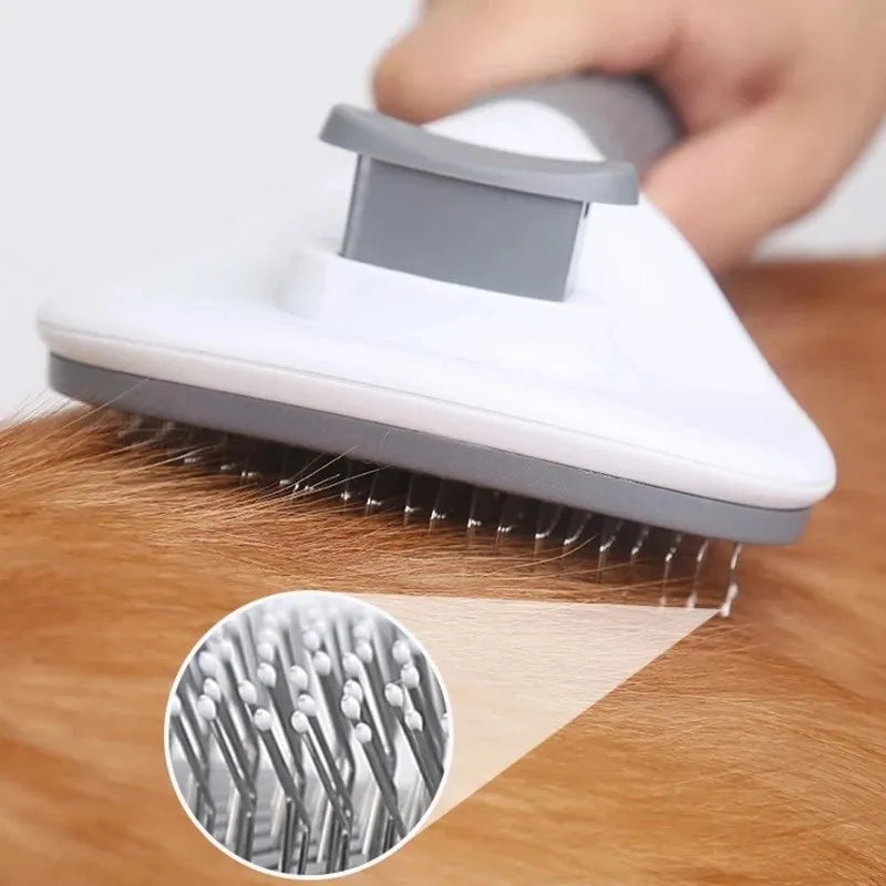 Slicker brush in use