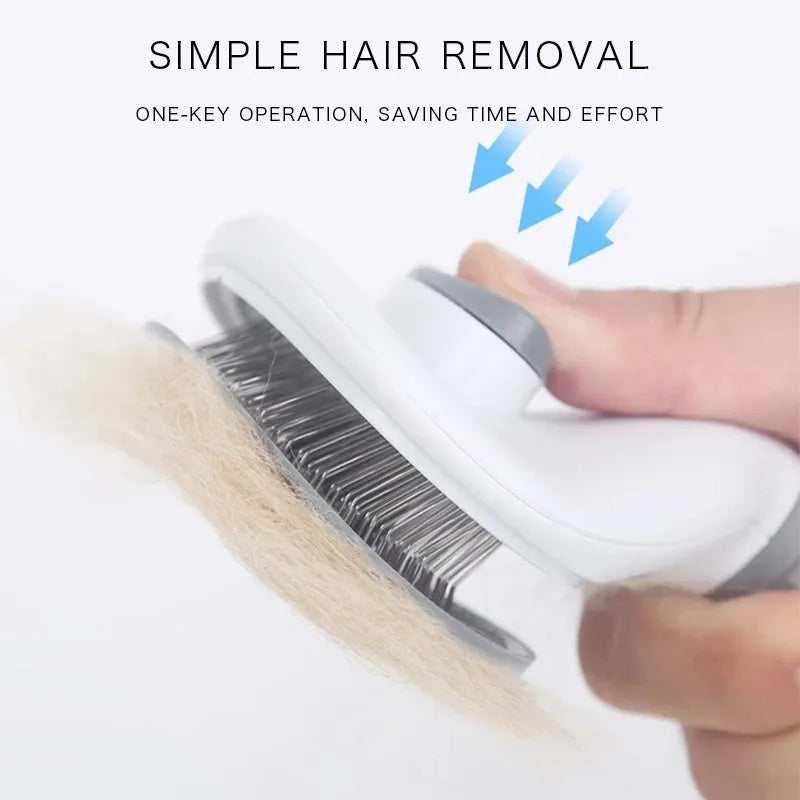 Slicker brush removing pet hair